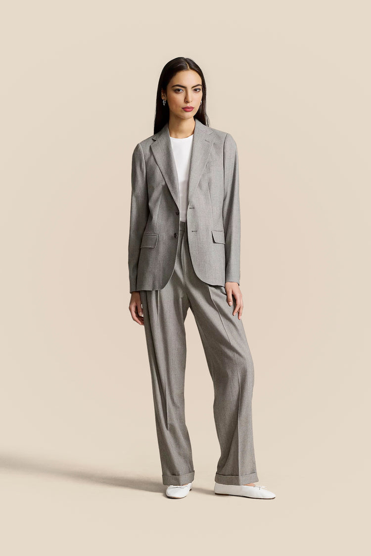 Cotton Blend Tailored Flannel Blazer kevincollin.com