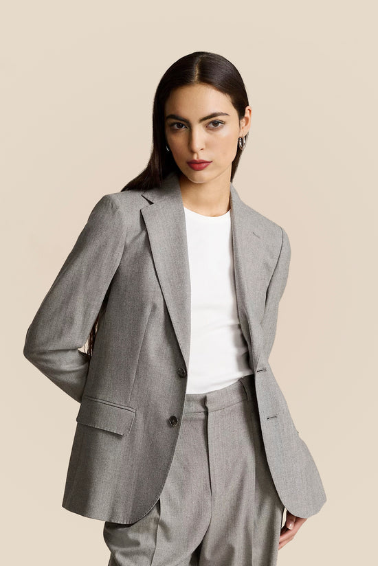 Cotton Blend Tailored Flannel Blazer kevincollin.com