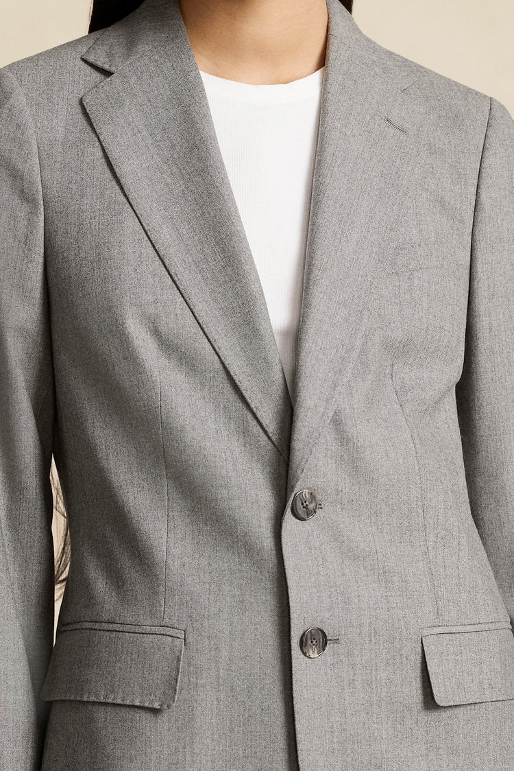 Cotton Blend Tailored Flannel Blazer kevincollin.com