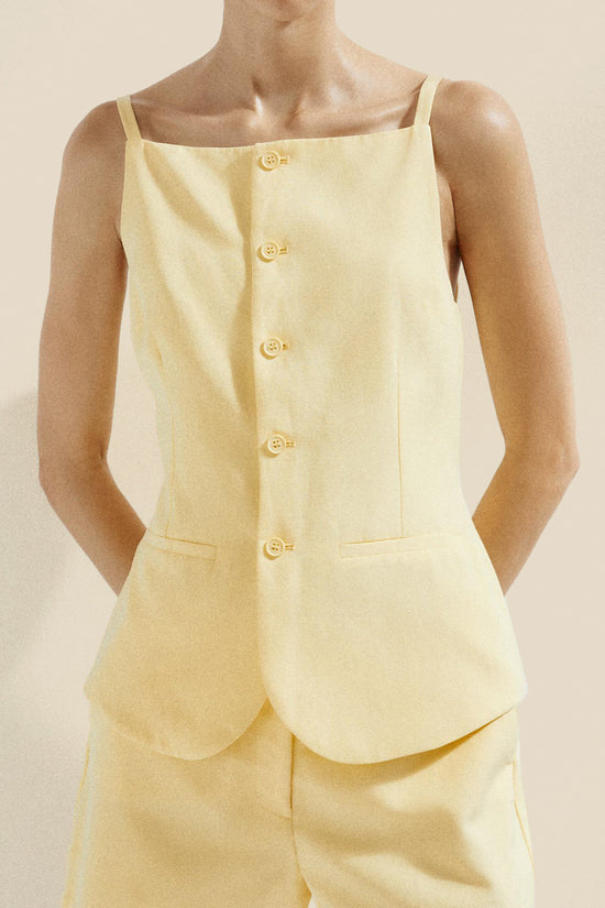 Linen Buttoned Waistcoat kevincollin.com