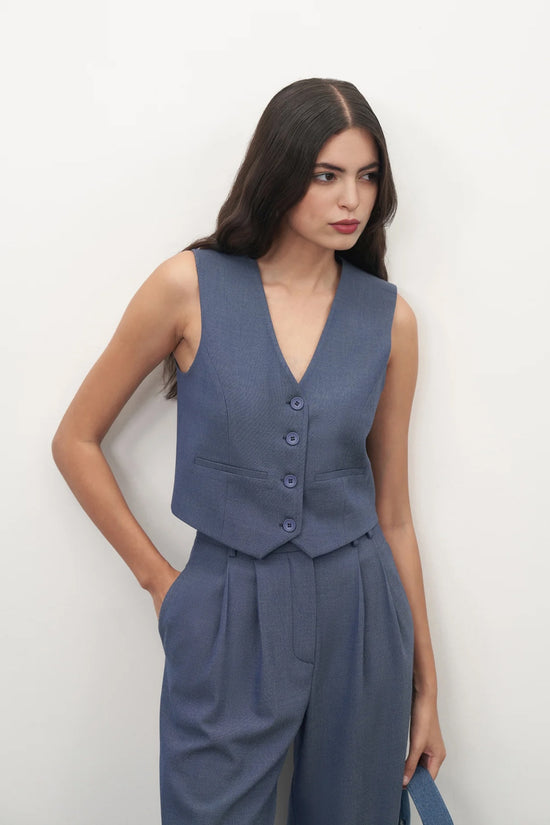 Steel Blue Tailored Vest kevincollin.com