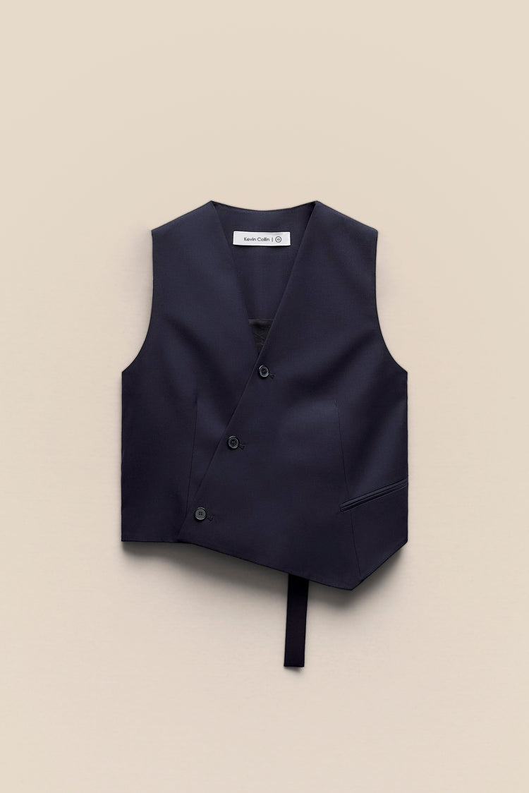 Steel Blue Tailored Vest kevincollin.com