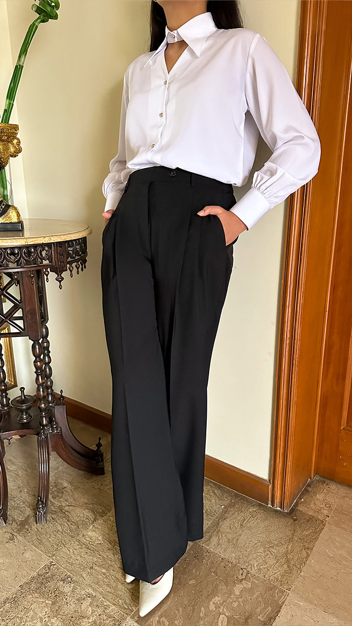 Black Stretchable Long Slacks kevincollin.com