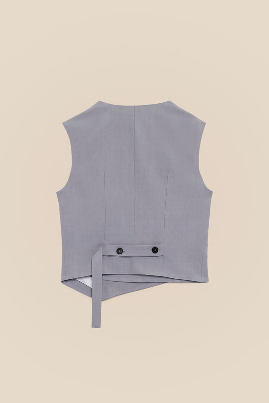 Grey Asymmetric Waistcoat kevincollin.com