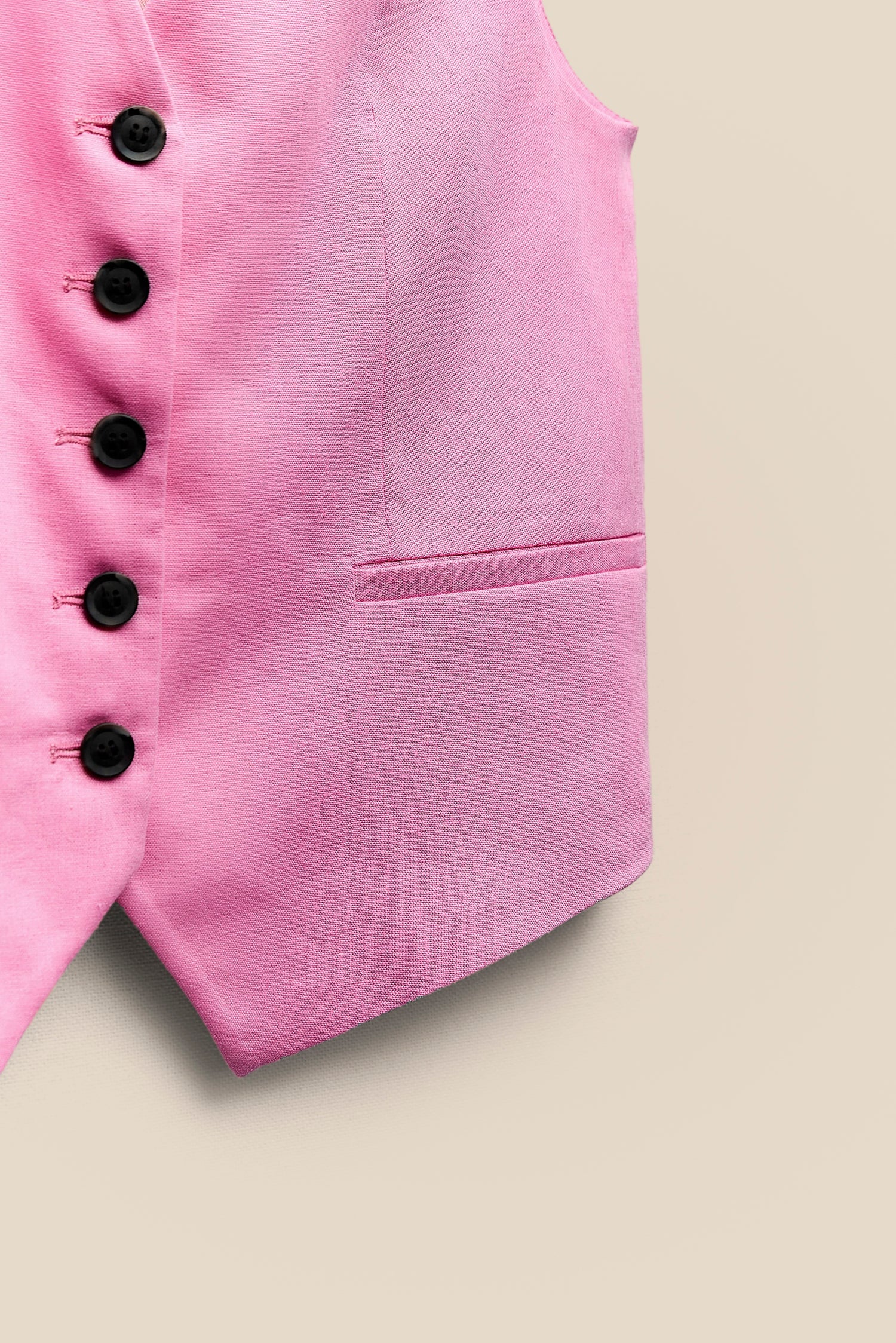 Pink Linen Vest kevincollin.com