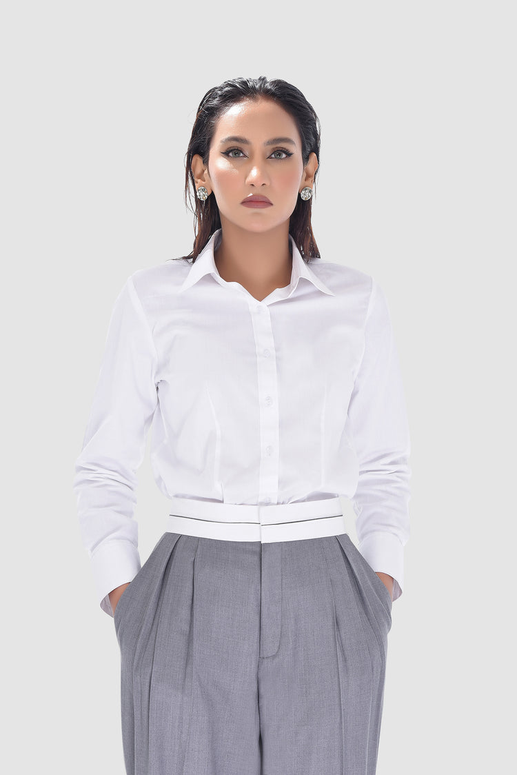 Pleated Pants with White Waistband kevincollin.com