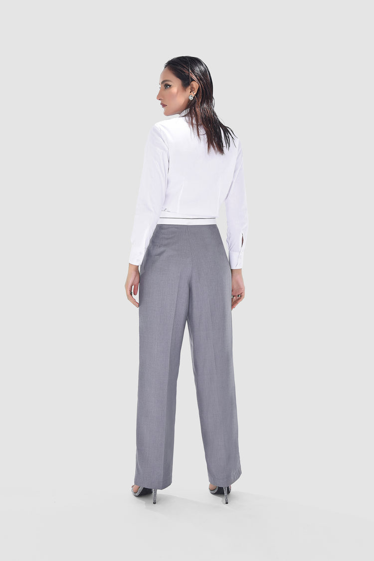 Pleated Pants with White Waistband kevincollin.com