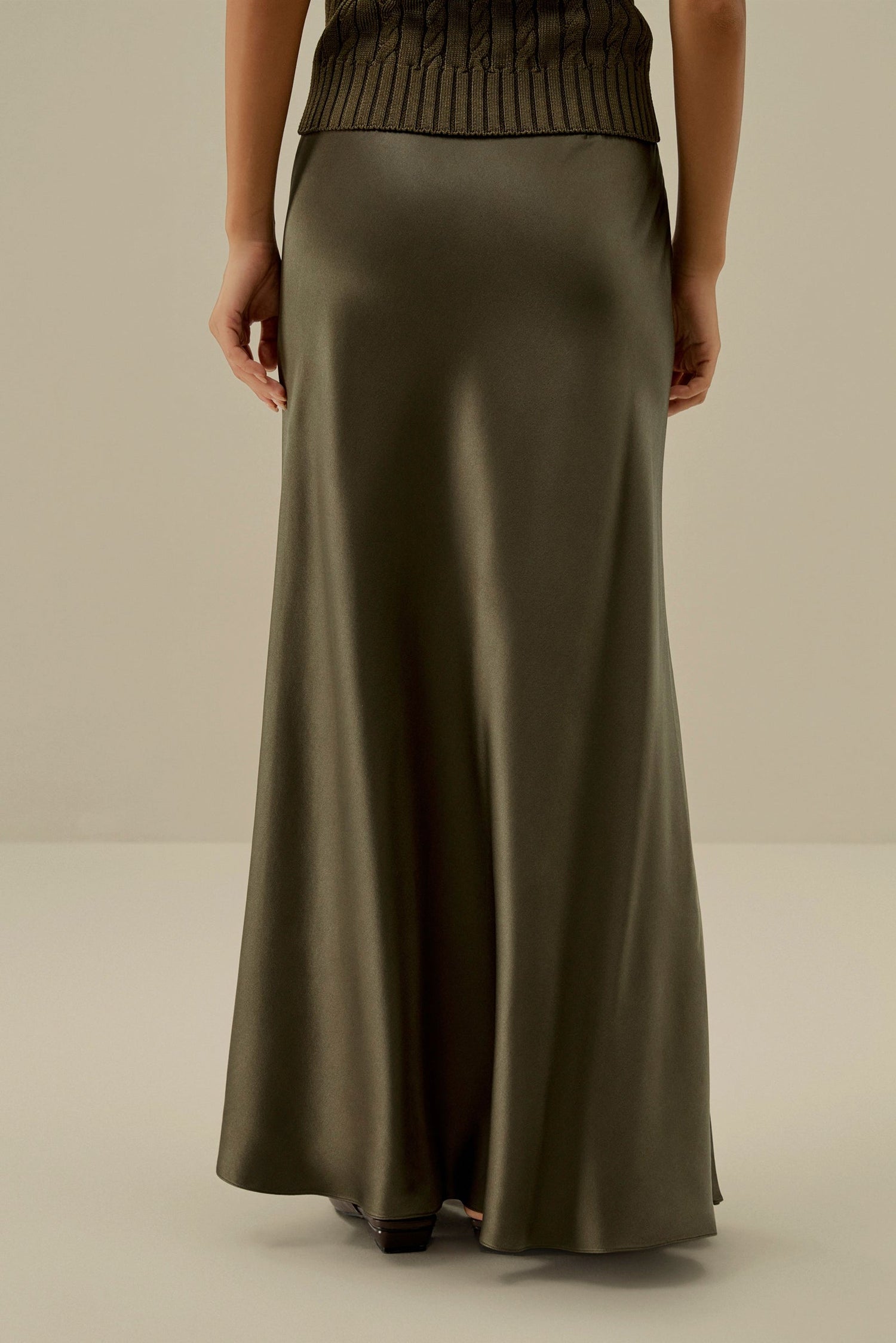 Noir Sleek Midi Skirt kevincollin.com