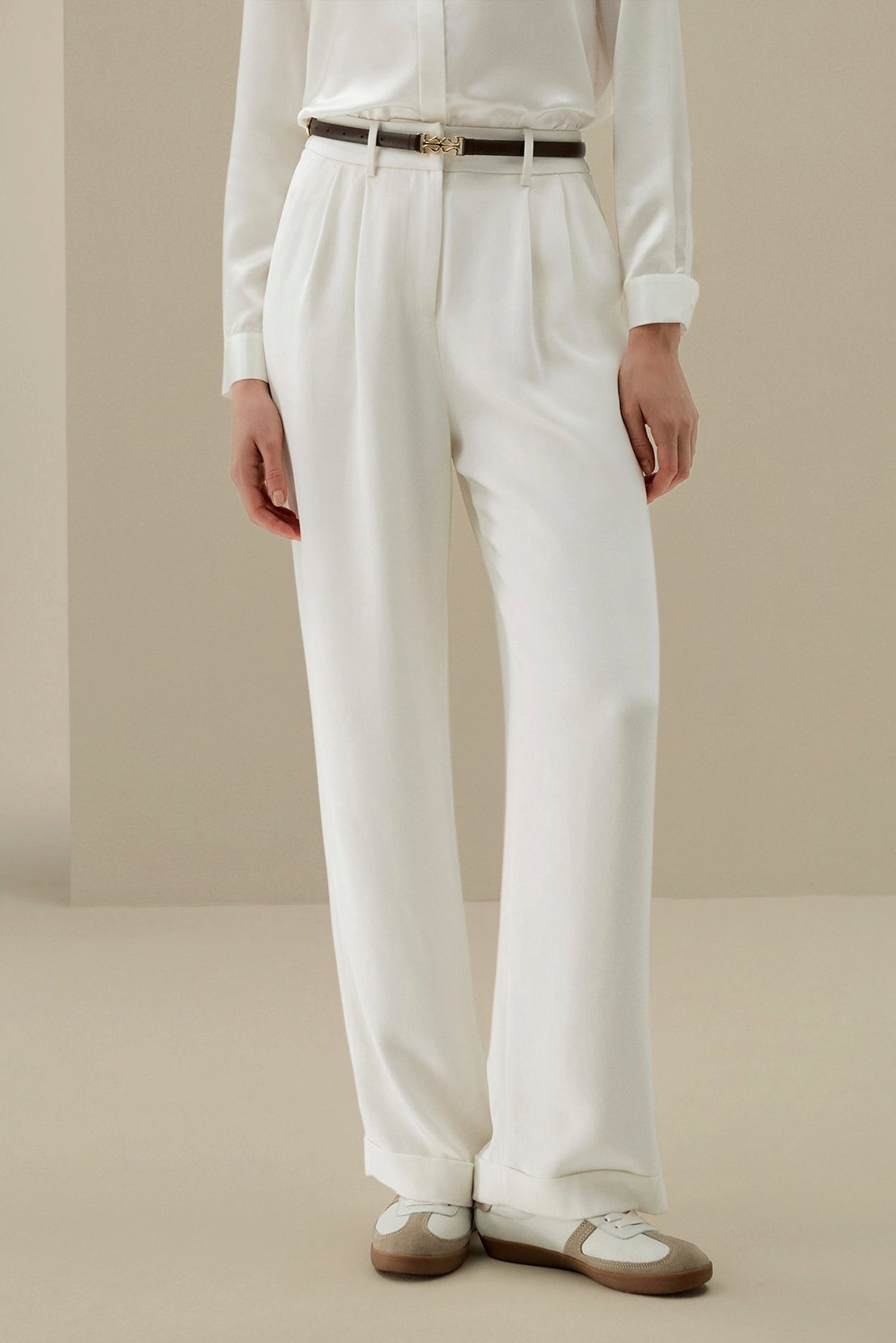 Wide Leg Elegance with Sculpted Pleats kevincollin.com