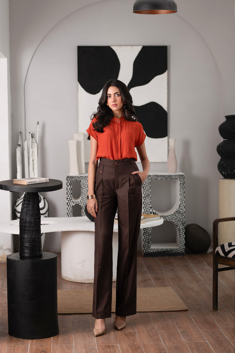 Dark Brown Lyocell Pants (Copy) kevincollin.com