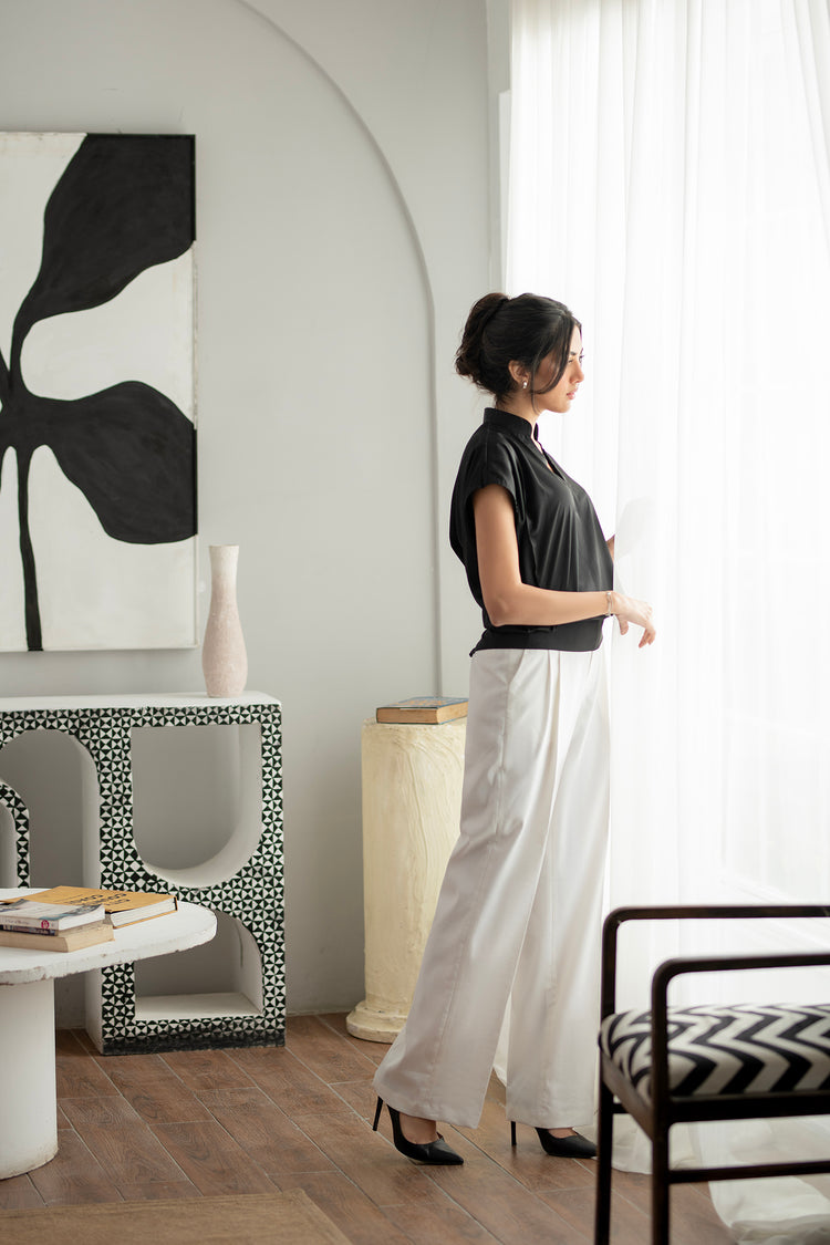 White Stretchable Long Slacks kevincollin.com