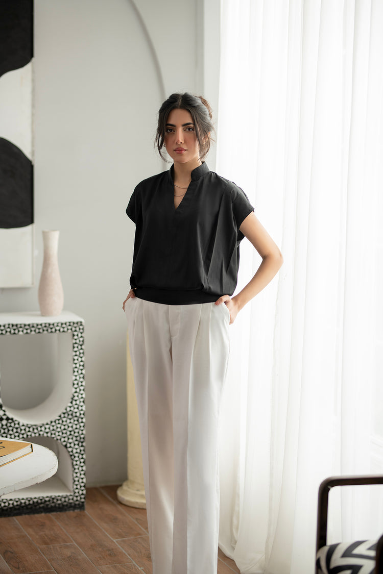 White Stretchable Long Slacks kevincollin.com