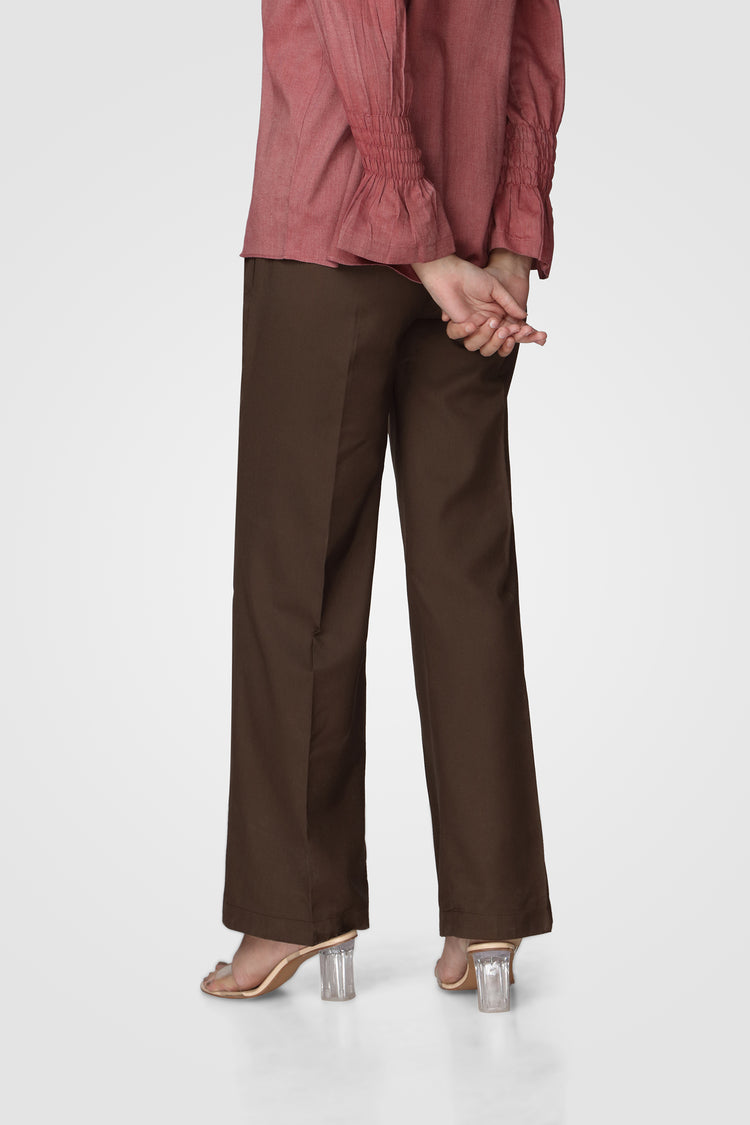 High-Waisted Pleated Trousers in Camel kevincollin.com