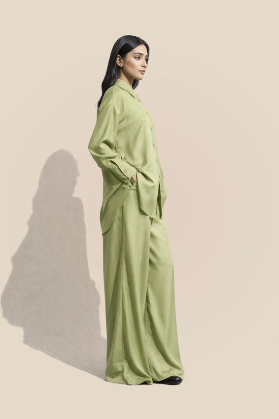 Matcha Green Button Through Shirt