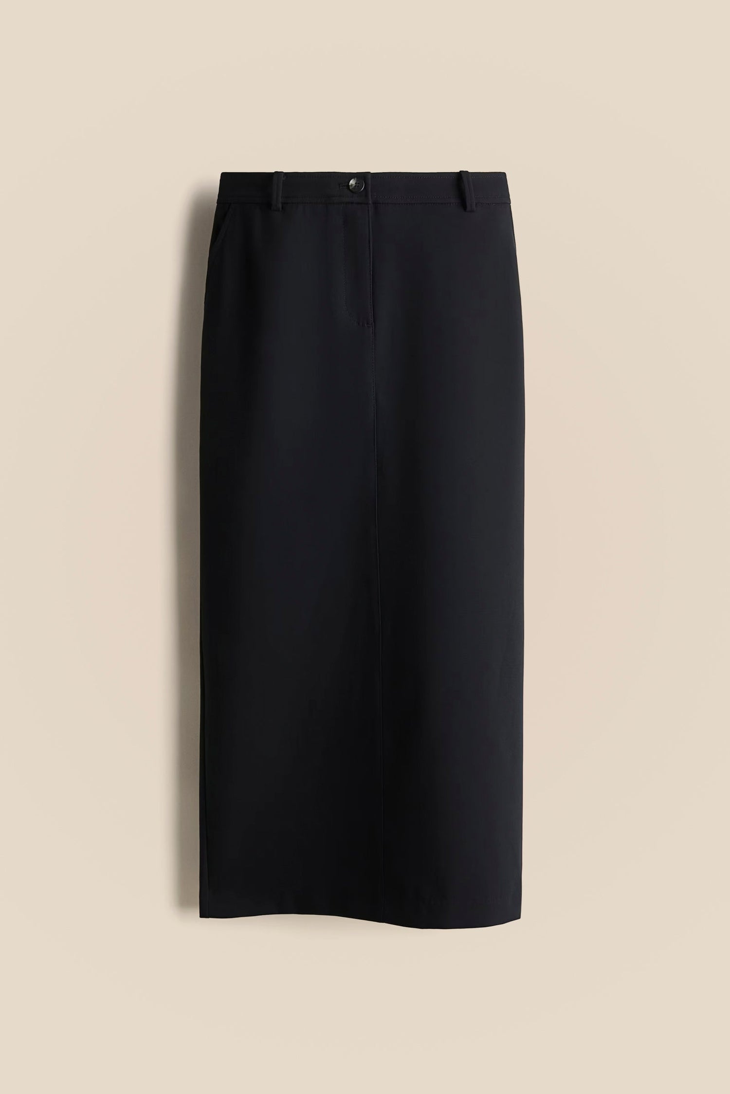 Noir Sleek Midi Skirt kevincollin.com