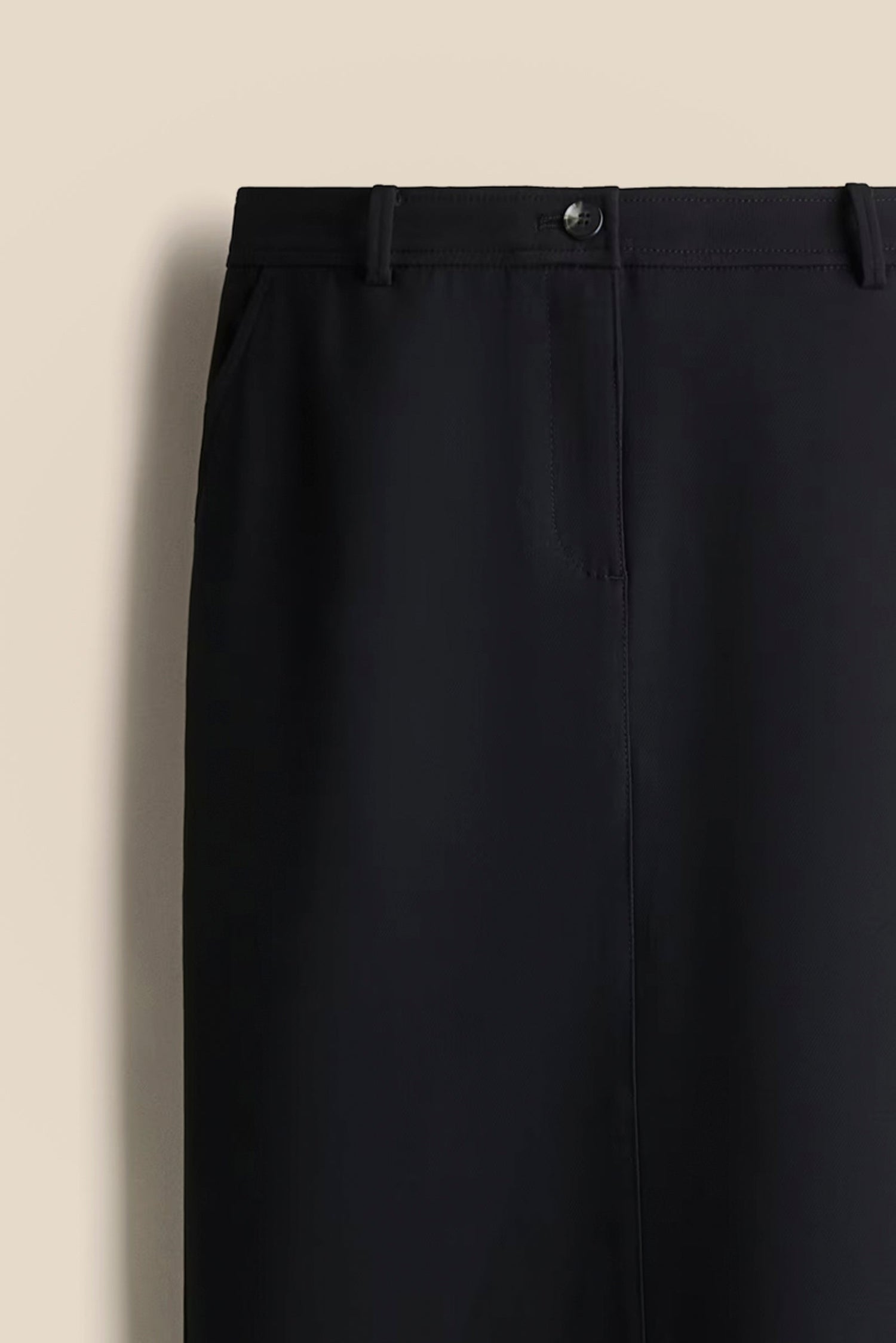 Noir Sleek Midi Skirt kevincollin.com