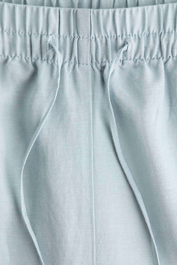 Light Turquoise Linen Trousers kevincollin.com