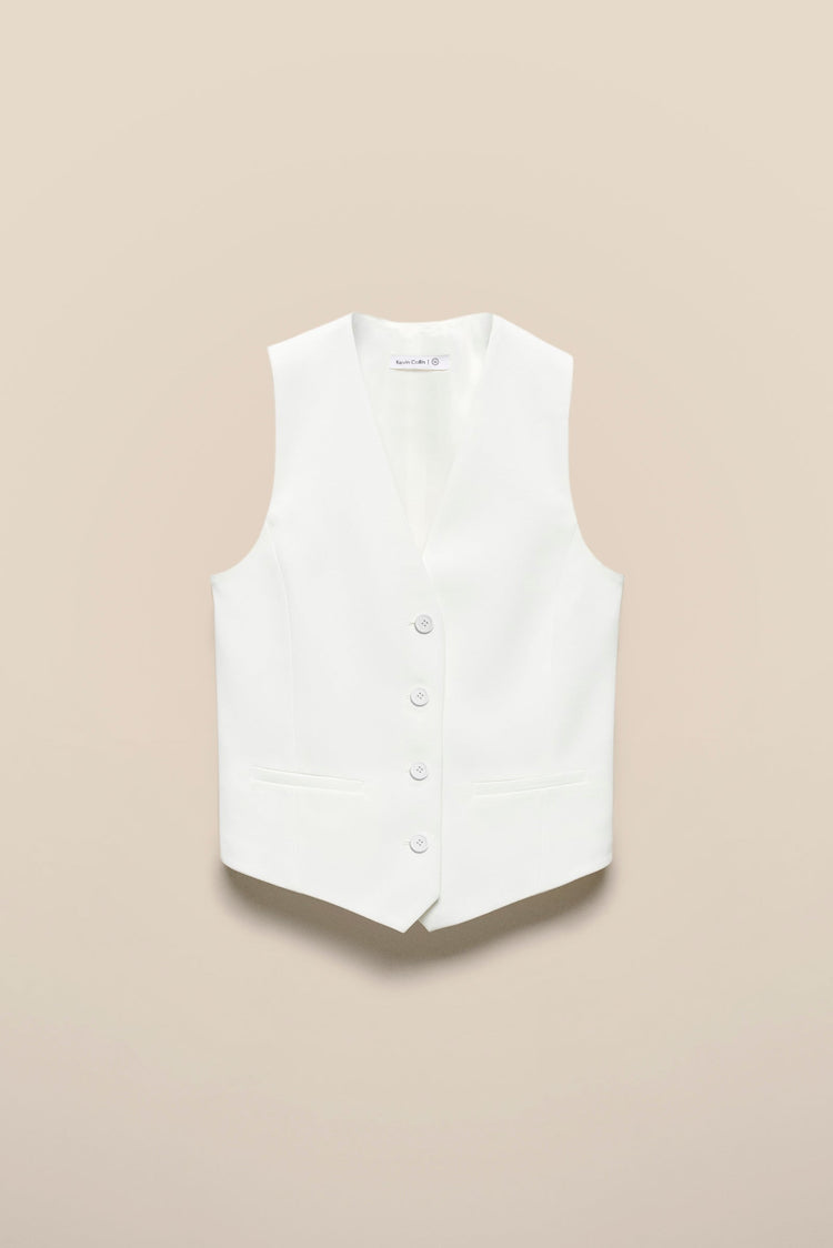 White Sleek Sleeveless Vest (Copy) kevincollin.com