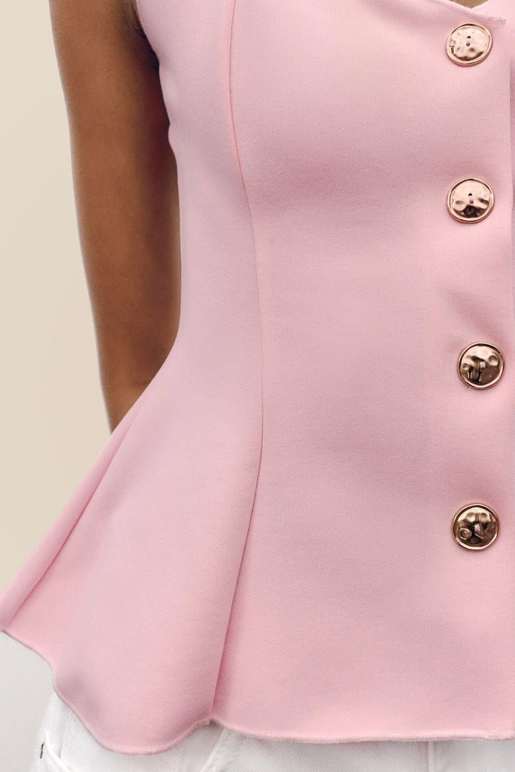 Peplum Button Top kevincollin.com