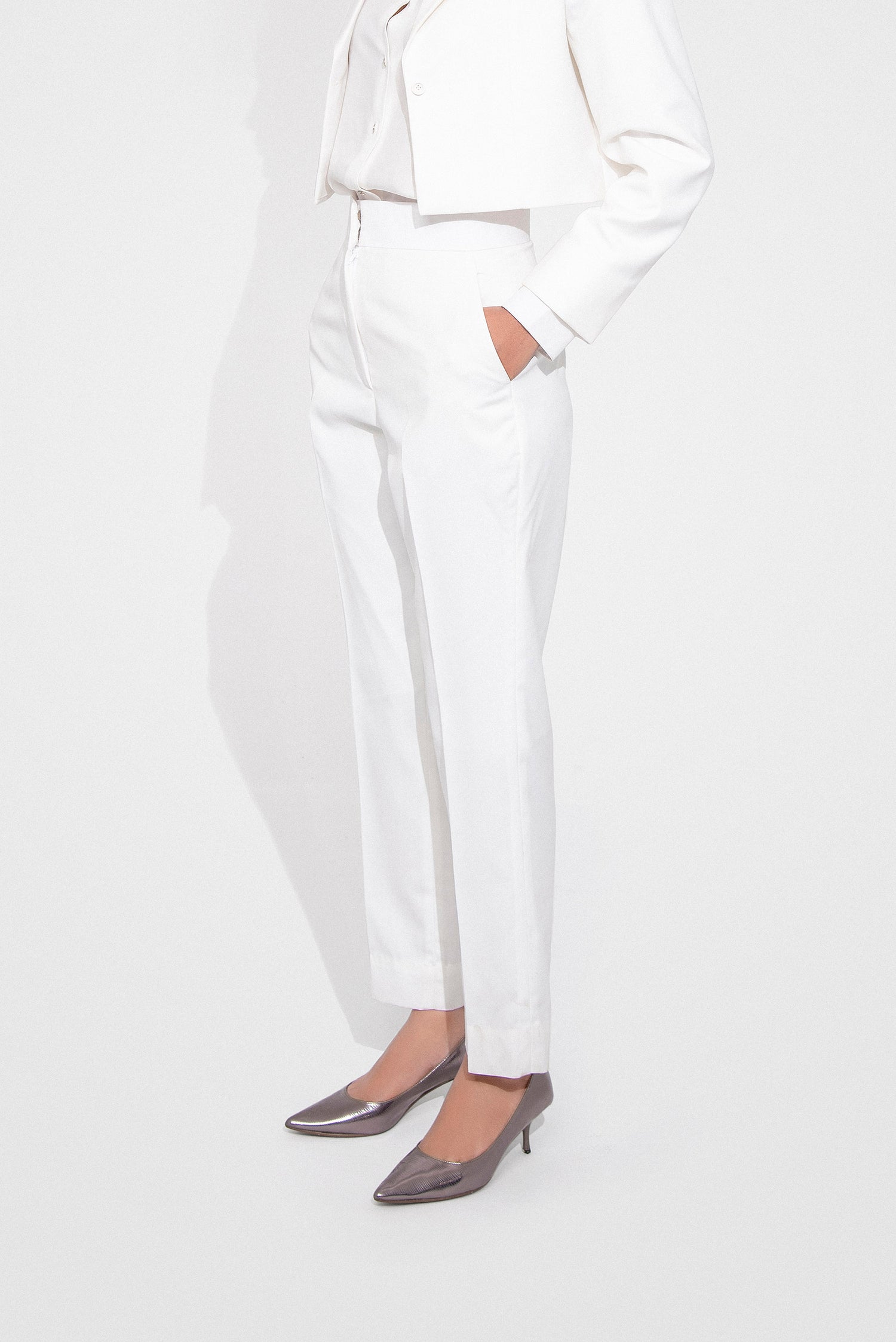 White Straight Pants kevincollin.com