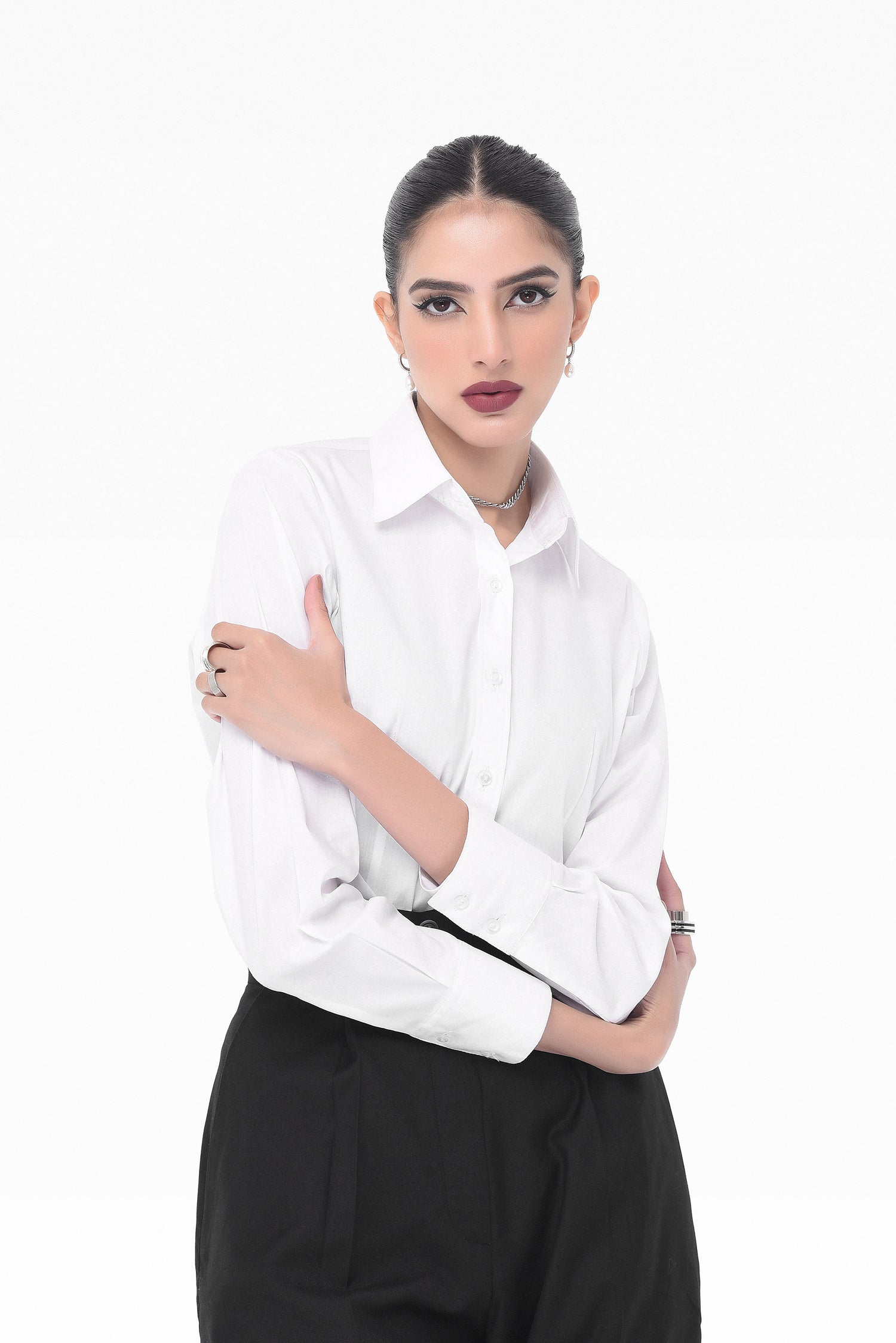 White Button Down Collar Shirt kevincollin.com