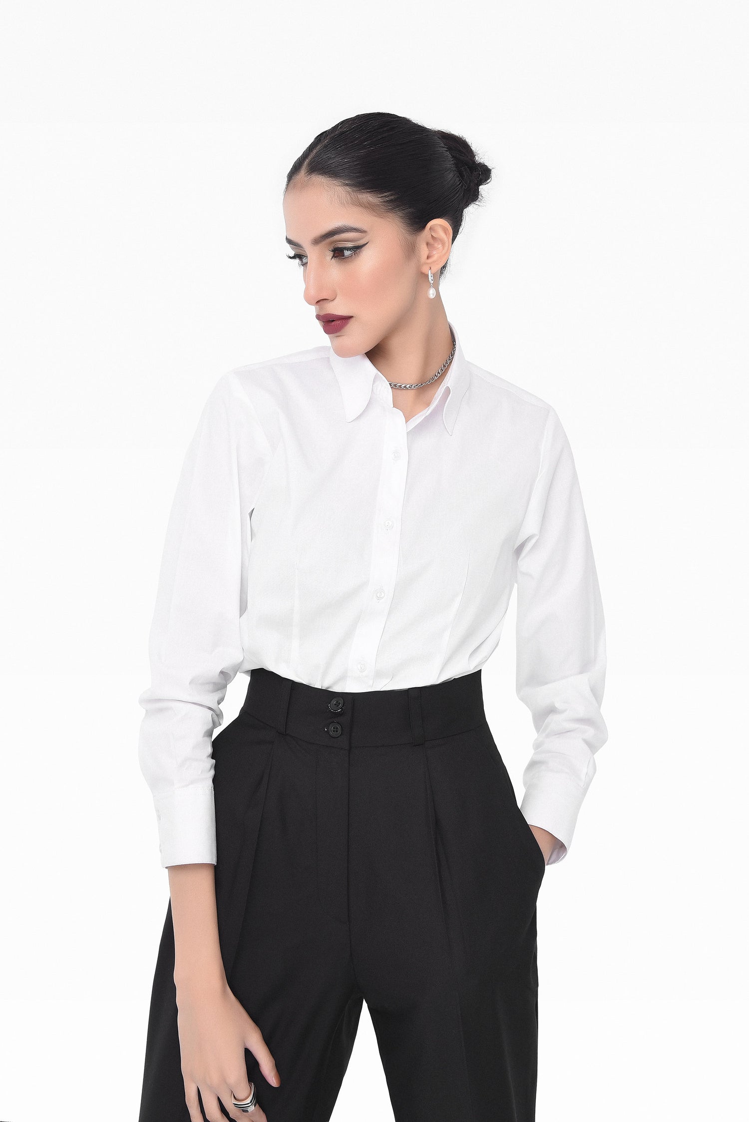 White Button Down Collar Shirt kevincollin.com