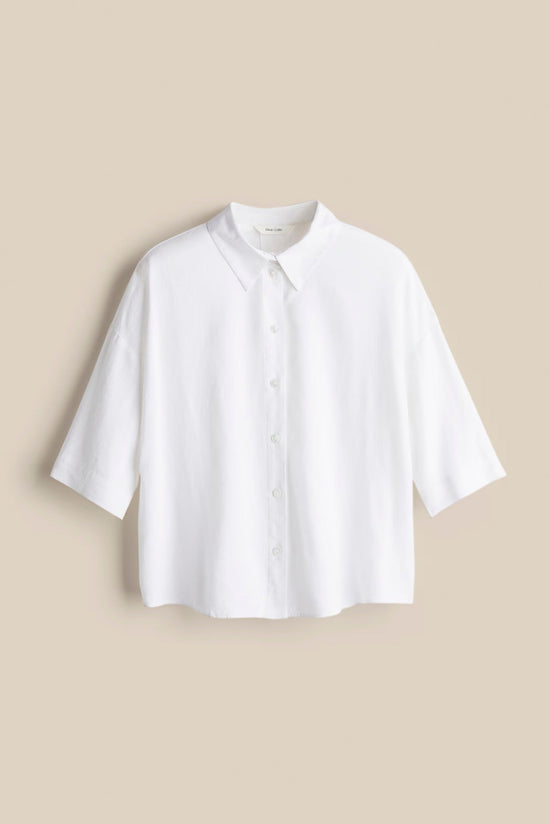 White Linen Luxe Oversized Shirt kevincollin.com