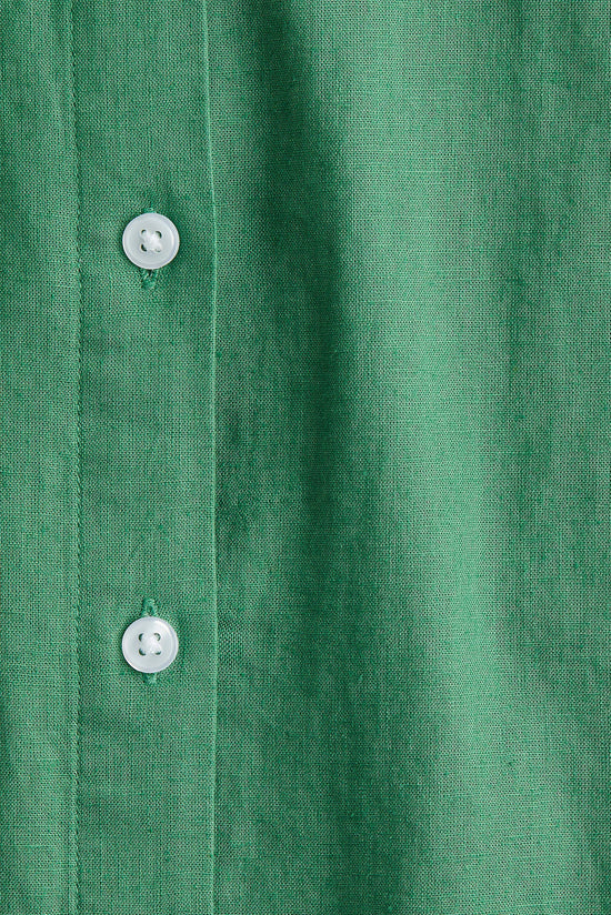 Forest Green Linen Luxe Oversized Shirt kevincollin.com