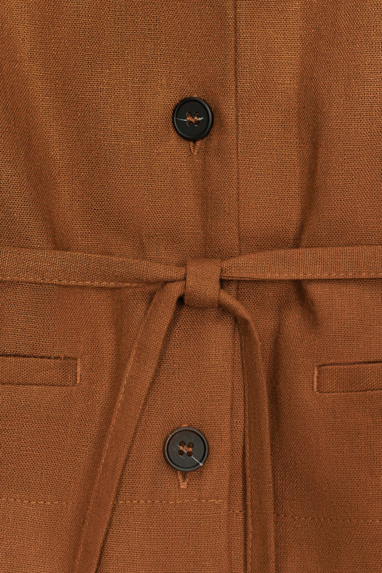 Rust Linen Waistcoat kevincollin.com