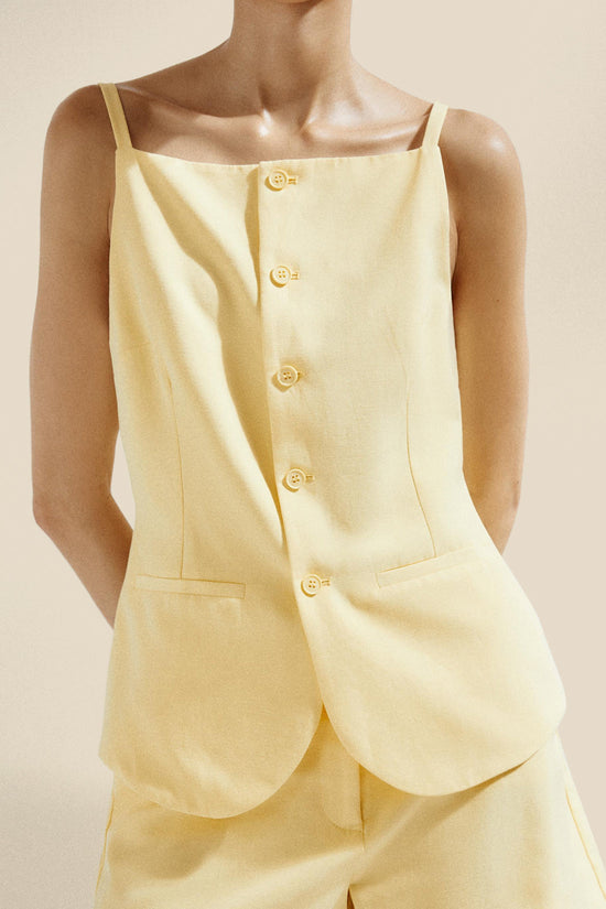 Linen Buttoned Waistcoat kevincollin.com