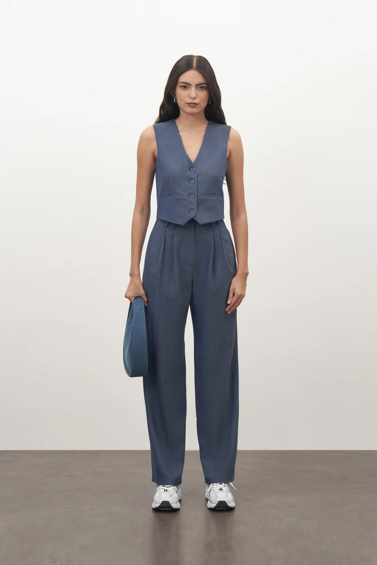 Steel Blue Tailored Vest kevincollin.com