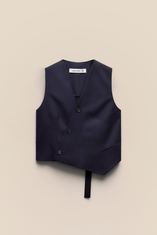 Steel Blue Tailored Vest kevincollin.com
