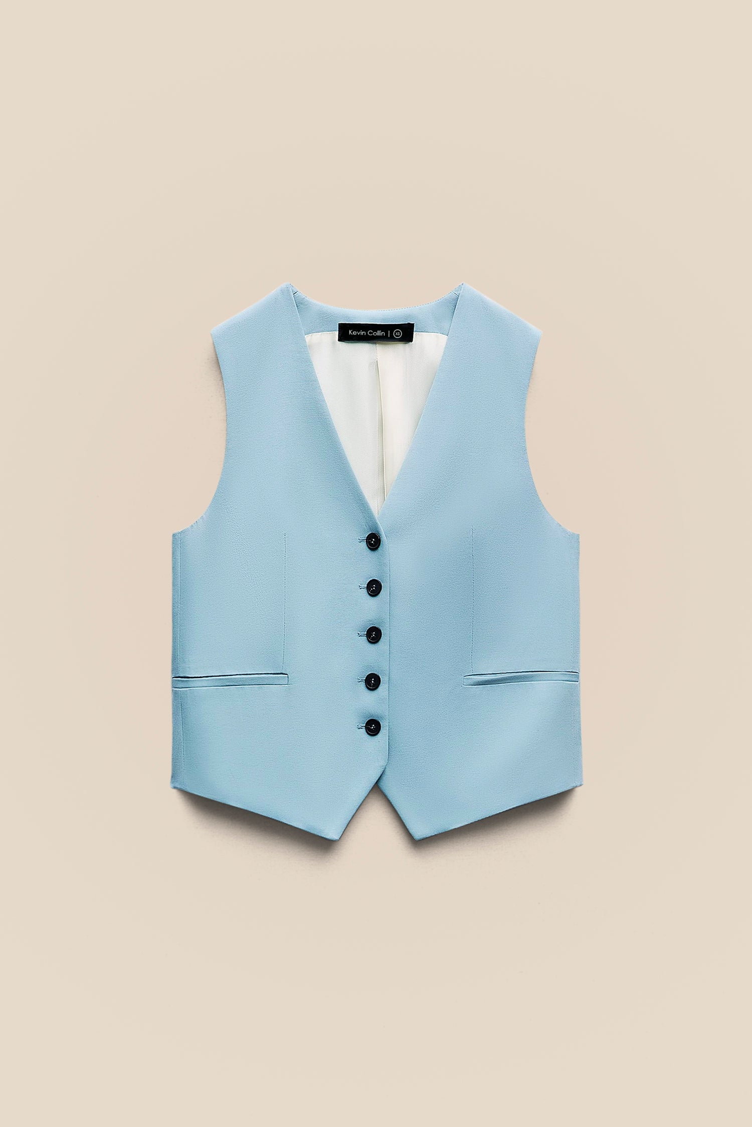 Blue Linen Vest kevincollin.com
