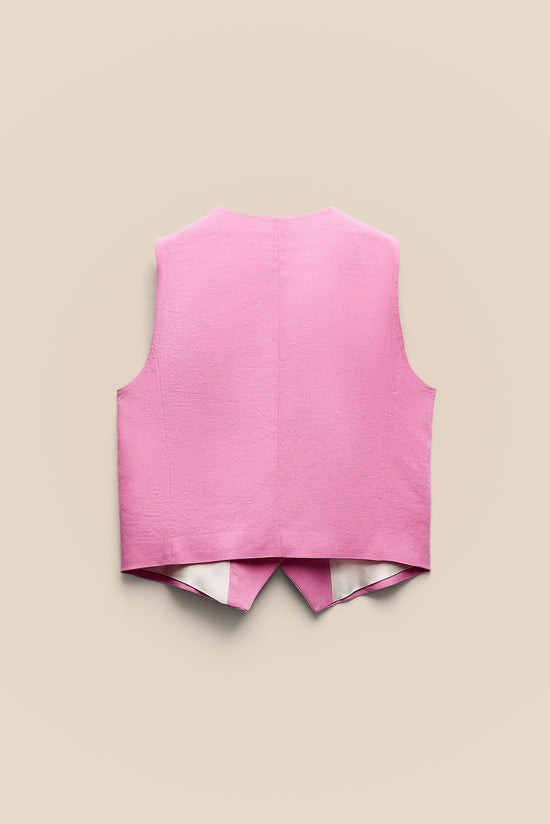 Pink Linen Vest kevincollin.com