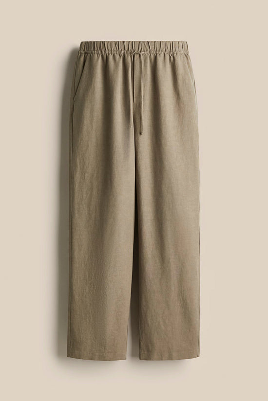 Maroon Drift Linen Trousers kevincollin.com