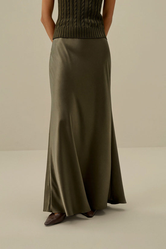 Noir Sleek Midi Skirt kevincollin.com