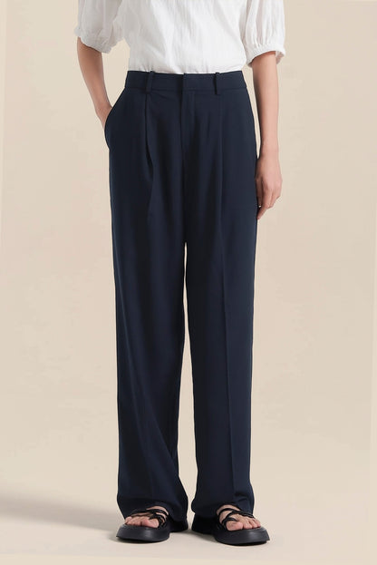 Wide Leg Elegance with Sculpted Pleats kevincollin.com