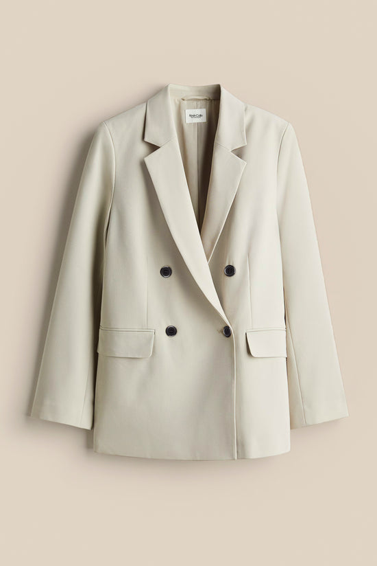Cream Double Breasted Blazer