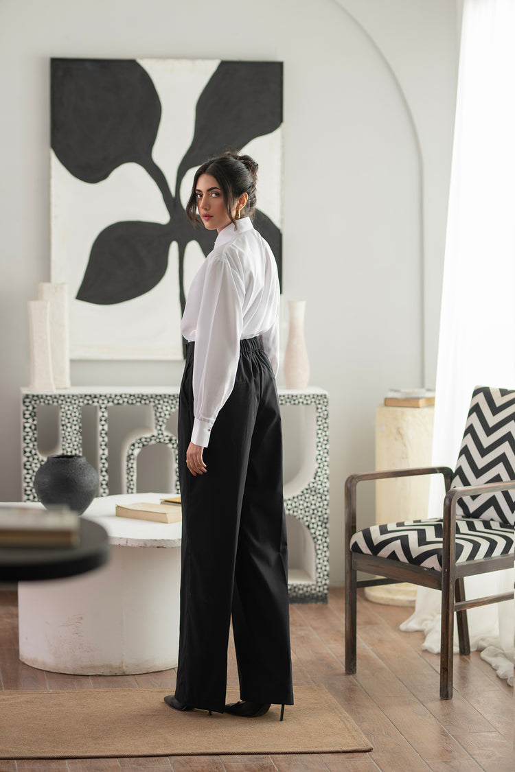 Grey Stretch Pintuck Trousers kevincollin.com