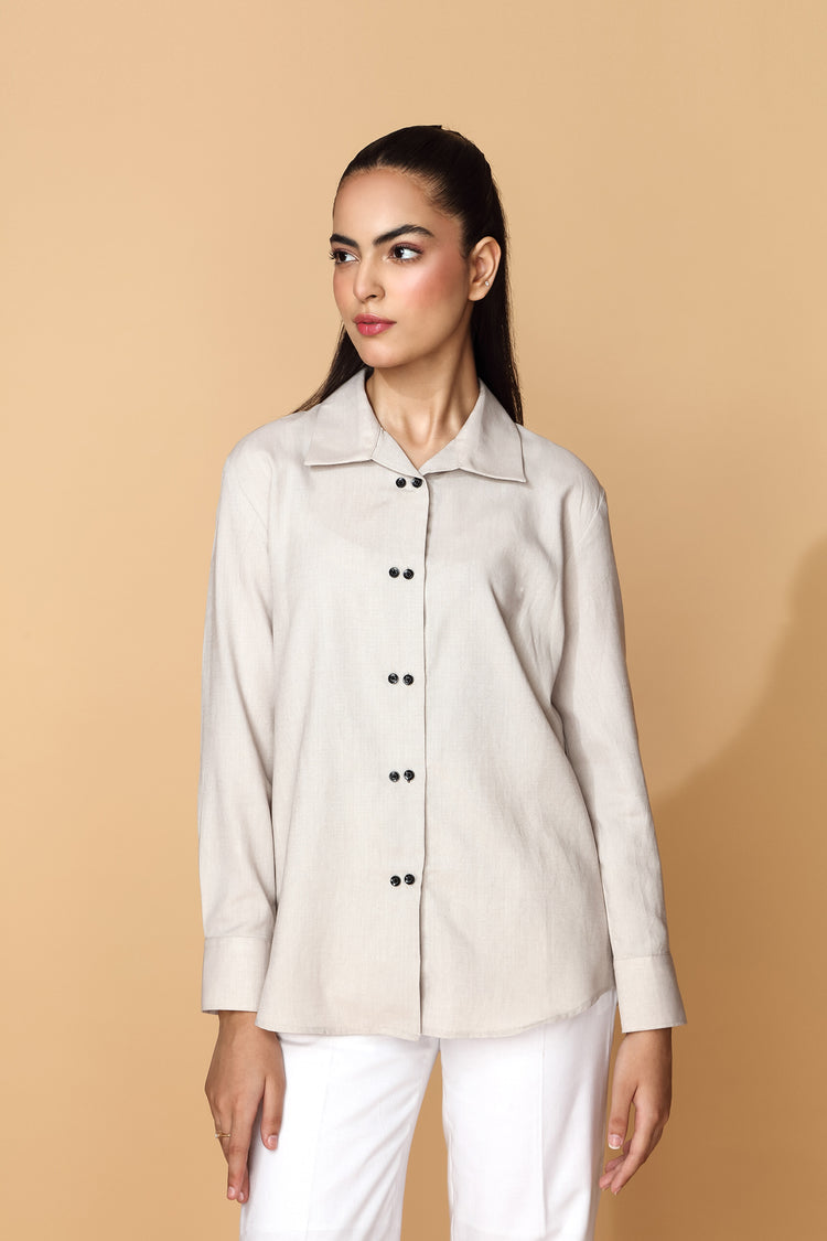 Linen Button-Up Shirt kevincollin.com