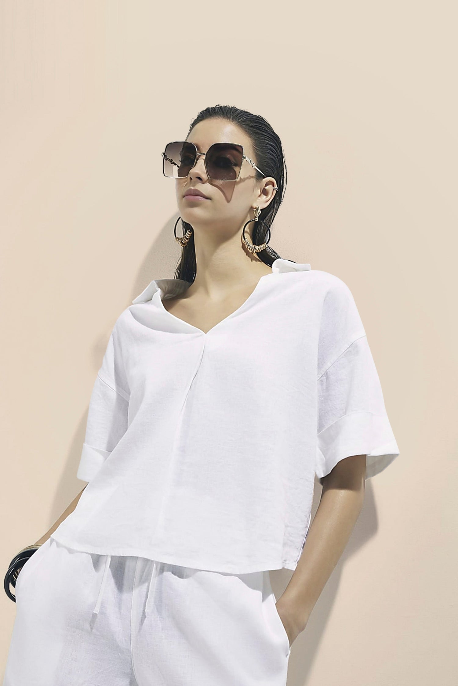 The Coastal Linen Shirt In White kevincollin.com