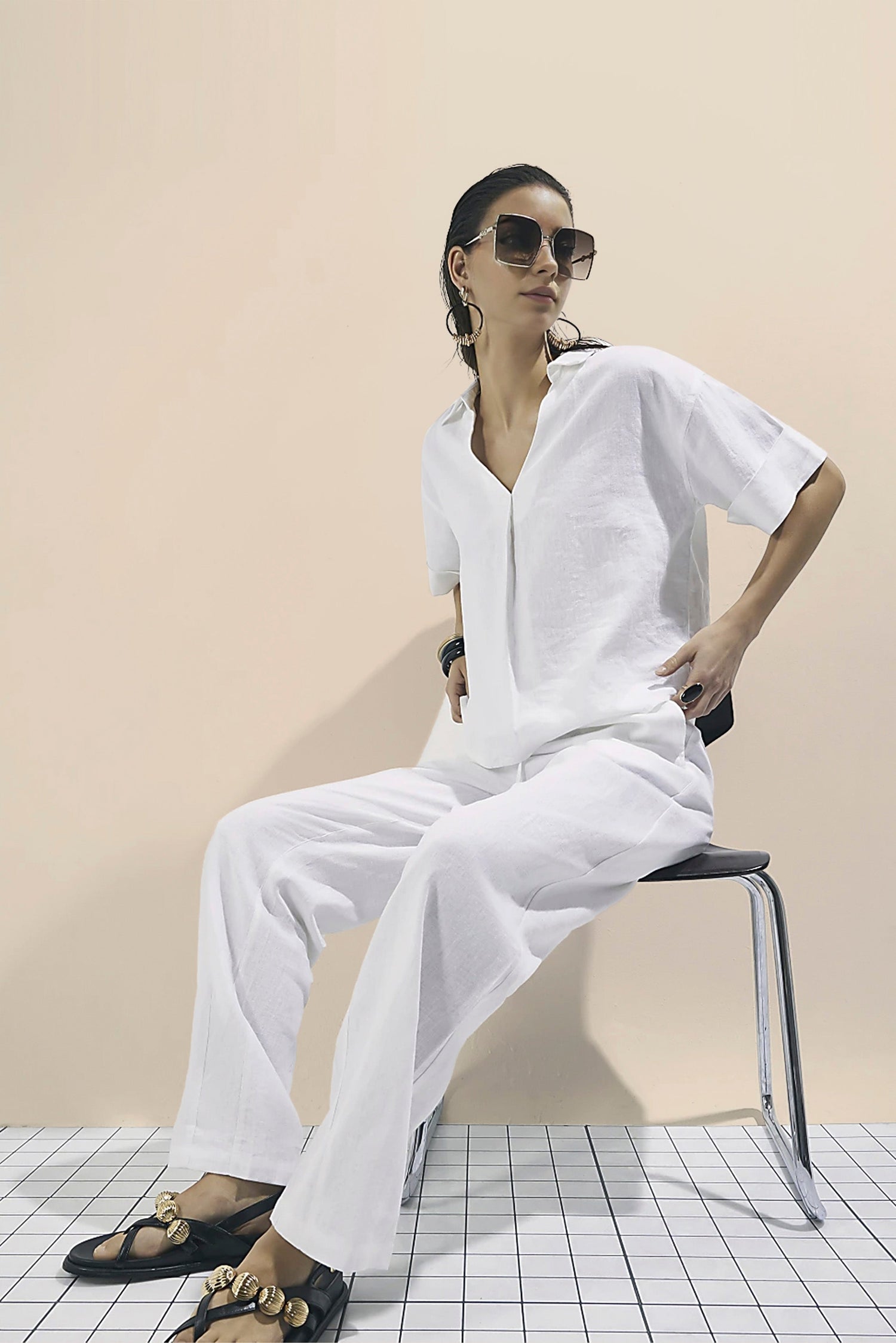 The Coastal Linen Shirt In White kevincollin.com