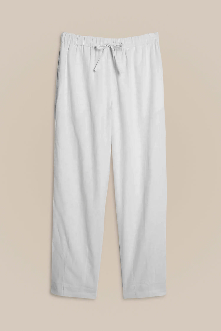 The Coastal Drawstring Trousers In White kevincollin.com