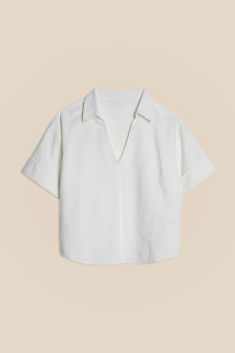 The Coastal Linen Shirt In White kevincollin.com