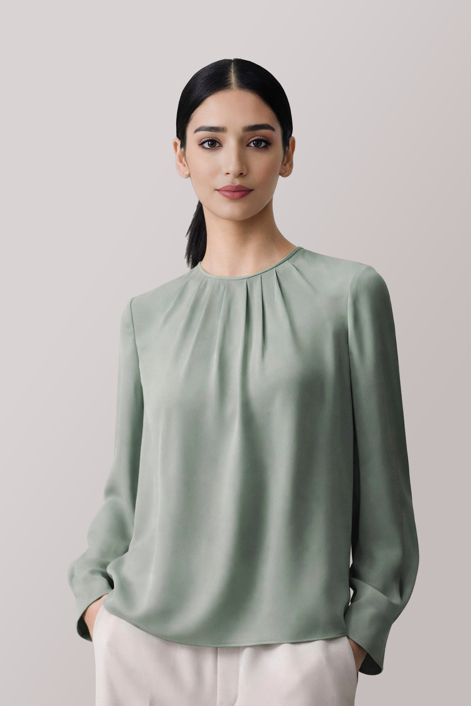 Sage Silk Blouse kevincollin.com