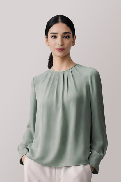 Sage Silk Blouse kevincollin.com