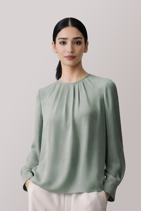 Sage Silk Blouse kevincollin.com