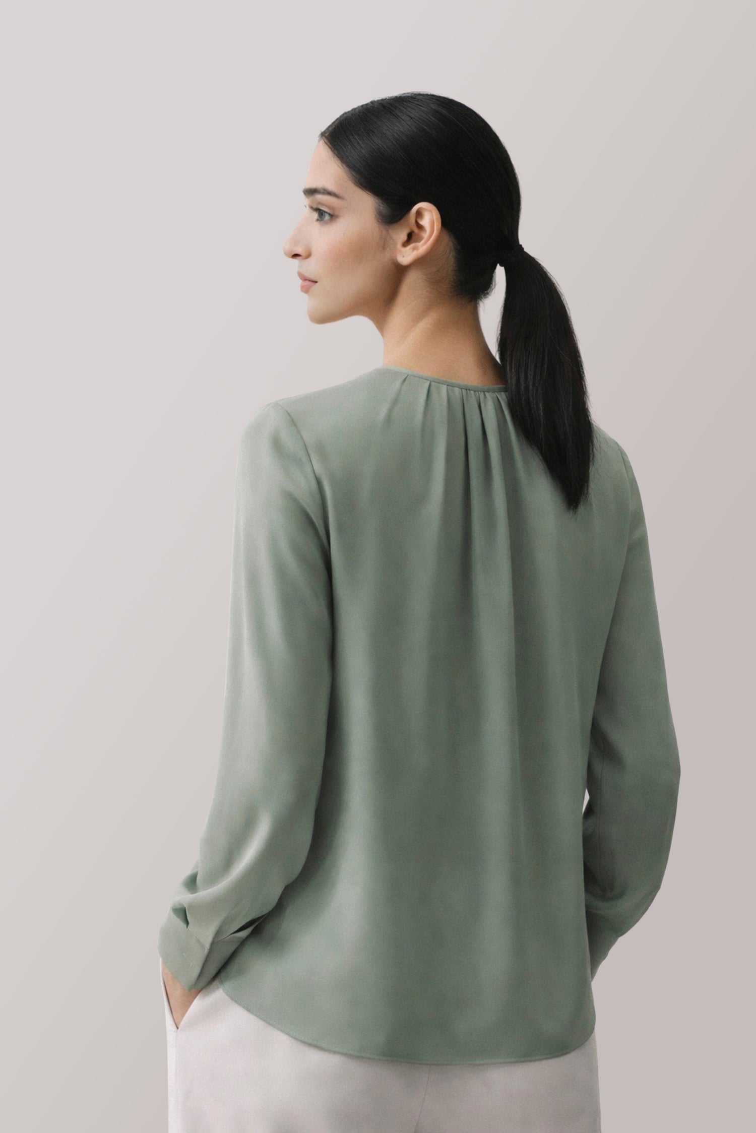 Sage Silk Blouse kevincollin.com