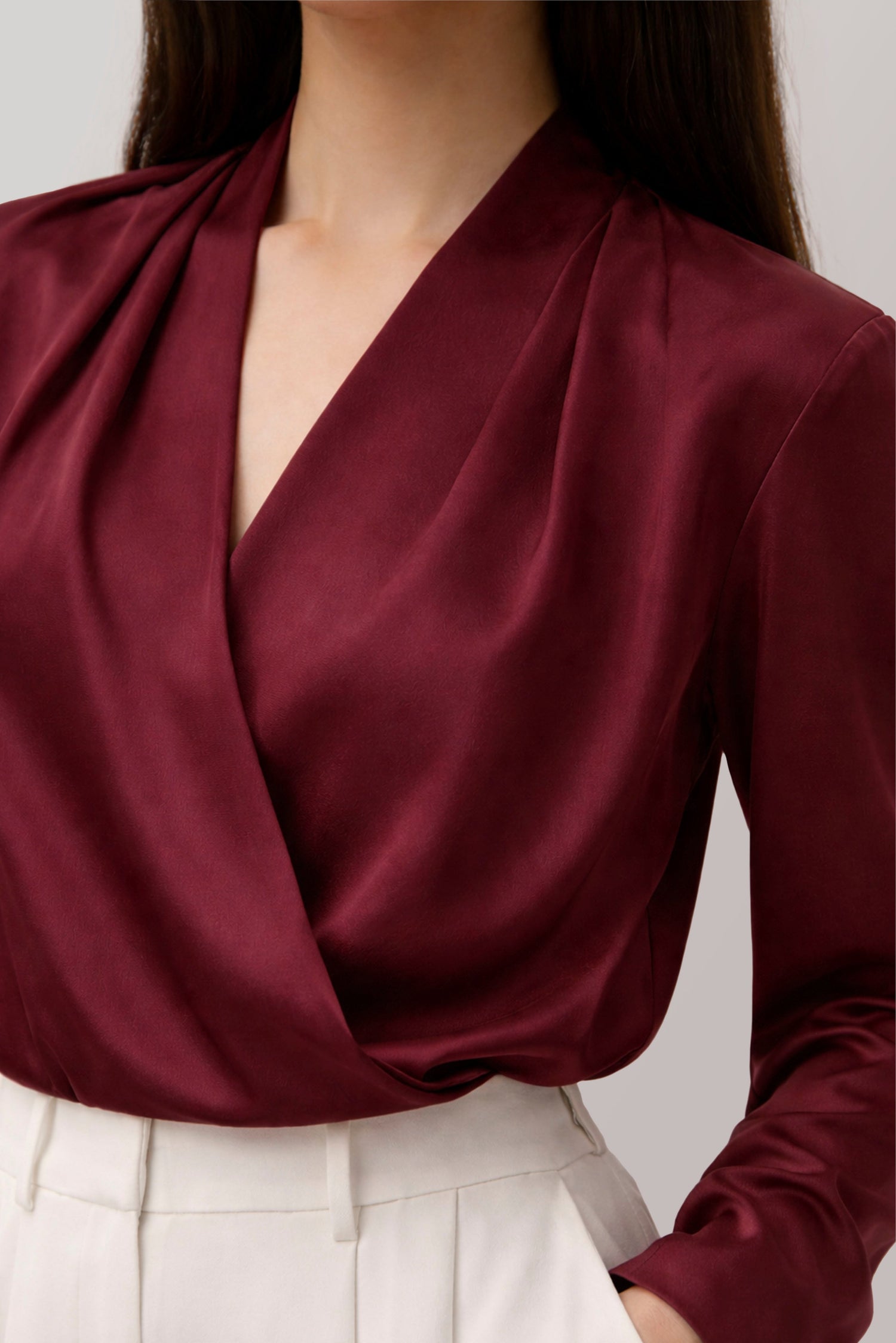 Cherry Overlap Blouse kevincollin.com