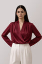 Cherry Overlap Blouse kevincollin.com